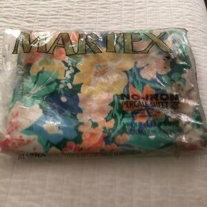Martex Floral Percale Sheet Twin Fitted New 70’s Vintage